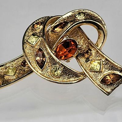 Vintage CORO Rhinestone Knot Brooch