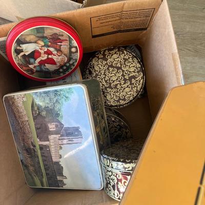 Candles, Frames, Antique Metal Tins