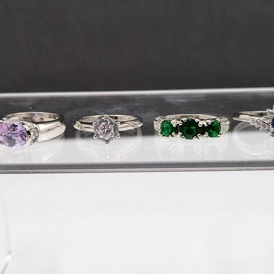 Four Modern Fashion Rings 925
