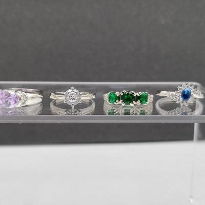 Four Modern Fashion Rings 925