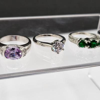 Four Modern Fashion Rings 925