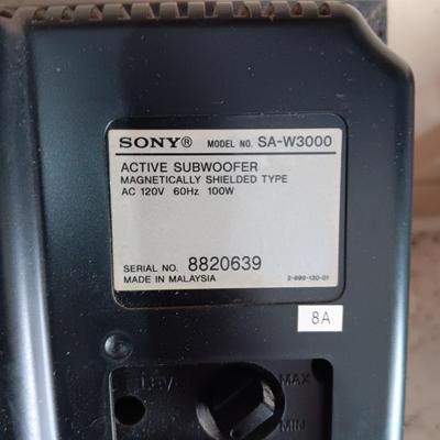 SONY SUBWOOFER, PAIR OF JBL AND 1 PSB SPEAKERS