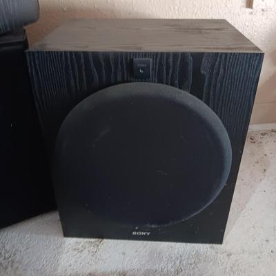 SONY SUBWOOFER, PAIR OF JBL AND 1 PSB SPEAKERS