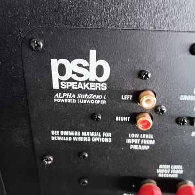 SONY SUBWOOFER, PAIR OF JBL AND 1 PSB SPEAKERS
