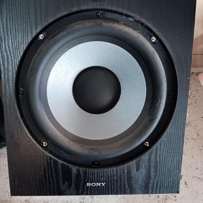 SONY SUBWOOFER, PAIR OF JBL AND 1 PSB SPEAKERS
