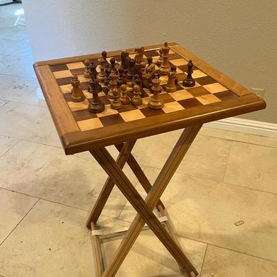 Wood Chess Board Set & Table
