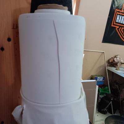 PARTIAL ROLL OF GREY FELT AND NEW ROLL OF IVORY WALL PAPER?