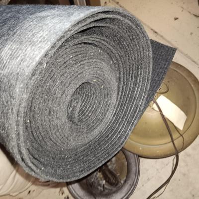PARTIAL ROLL OF GREY FELT AND NEW ROLL OF IVORY WALL PAPER?