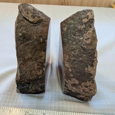 Natural Brown Agate Geode Bookends