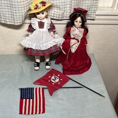 Lot 838 Dolls & flags
