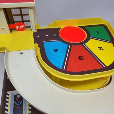 1970's Fisher Price Parking Garage, Cars, Little People