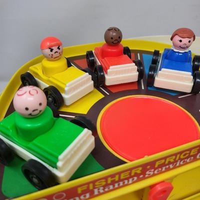 1970's Fisher Price Parking Garage, Cars, Little People