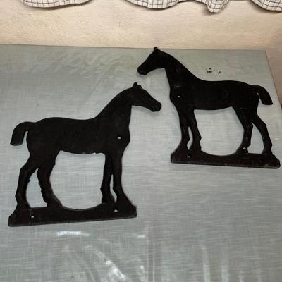 Lot 866 Cast Iron Horses