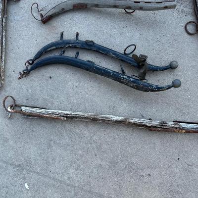 ANTIQUE HORSE HARNESS HAMES AND YOKES
