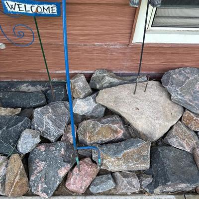 SHEPHERDS HOOK AND STAKED YARD ART