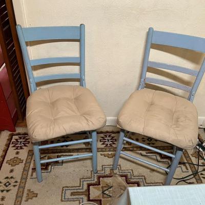 Lot 879 Blue side chairs