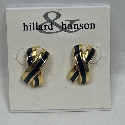 Hillard & Hanson Gold-Tone X-Shaped Earrings