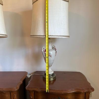 Lamp- capodimonte style floral pair