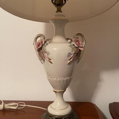 Lamp- capodimonte style floral pair