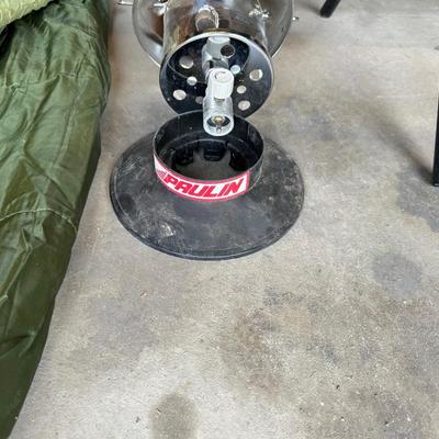 DOWN SLEEPING BAG, FOLDING CHAIR AND TABLE PLUS LANTERN