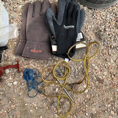 FISHING REEL & TACKLE W/BOX PLUS GALVANIZED MINNOW BUCKET