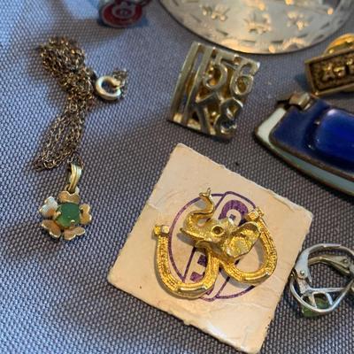 Estate Jewelry Lot + Vintage Political Buttons - Lot 50