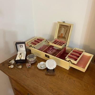 Jewelry Box and Watch Lot