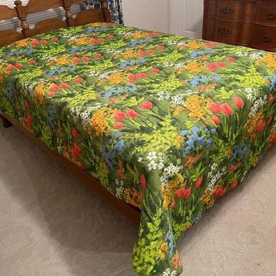 Bed Spread- green floral