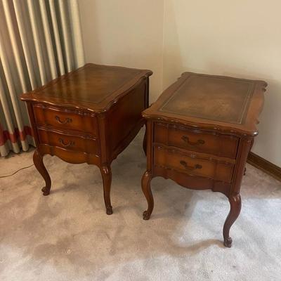End Table - leather top pair