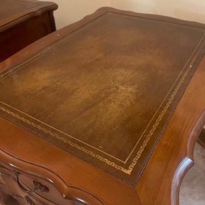 End Table - leather top pair