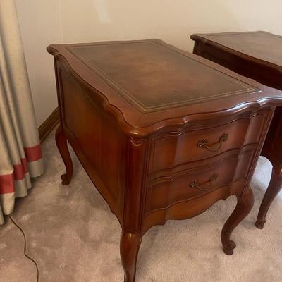 End Table - leather top pair
