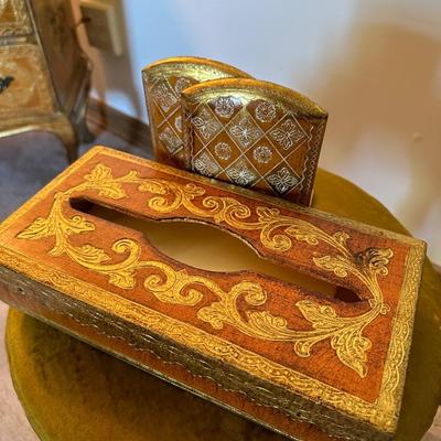 Florentine accessories and braided chair lot