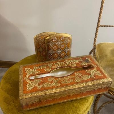 Florentine accessories and braided chair lot