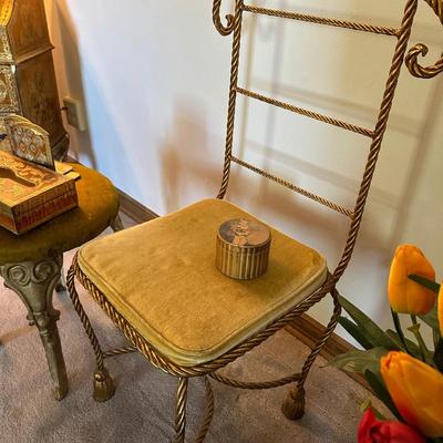 Florentine accessories and braided chair lot