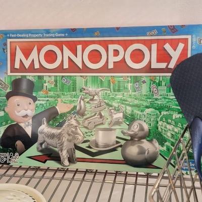 Trays, hats. Monopoly game