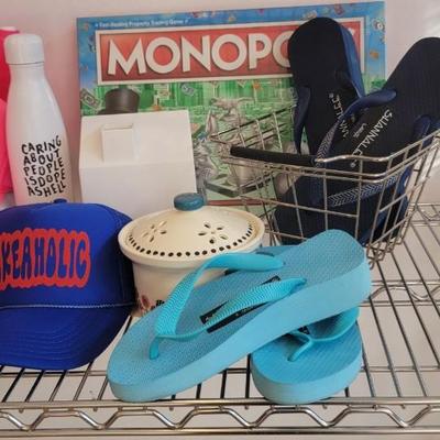 Trays, hats. Monopoly game