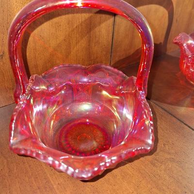 Carnival Glass Basket