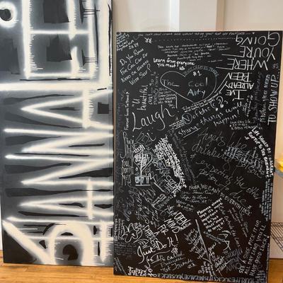 Two large canvas artwork