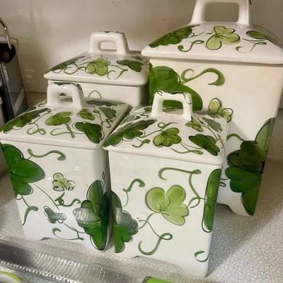 Kitchen- Green Tool and Canister
