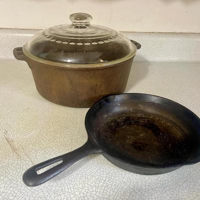 Warner Cast Iron Pot and Cast Iron Skillet