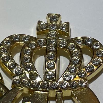 Vintage Preowned QUEEN Gold-tone Fashion Link Necklace 19-22" Adjustable in VG Condition as Pictured.