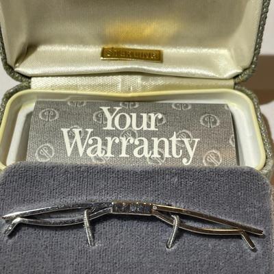 Vintage Sterling Silver Collar Bar Clip Holder in Very Good NIB Condition as Pictured.