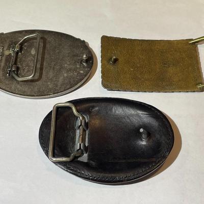 3-Vintage Mid-Century Large Eagle Belt Buckles in Good Preowned Condition.