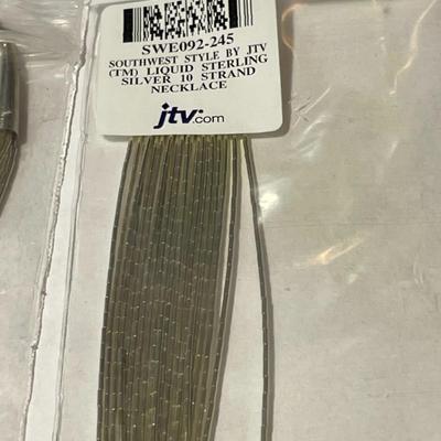 (2) New JTV Never Used Liquid Silver 10 Strand Sterling Silver Necklaces 24.5" Long (Jewelry #51).