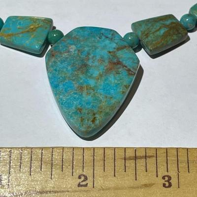 Jay King (DTR) Sterling Silver New Never Used Fashion Turquoise Pendant/Beads 18"-20" Adjustable Necklace Preowned from an...