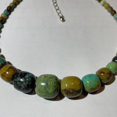 Jay King (DTR) Sterling Silver New Never Used Fashion Turquoise Beads 18"-20" Adjustable Necklace Preowned from an Estate....
