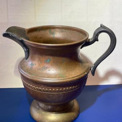 Antique Copper Un-plated Cromwell Creamer Pitcher from Mid 1850-1912 Era in Good Condition as Pictured.