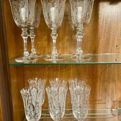 Tiffen Franciscan Etched Glass- Two Sets