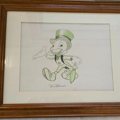 Original Disney Sketch by Paul Banwer Jiminy Cricket