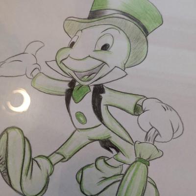 Original Disney Sketch by Paul Banwer Jiminy Cricket